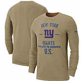 Men's New York Giants Nike Tan 2019 Salute to Service Sideline Performance Long Sleeve Shirt